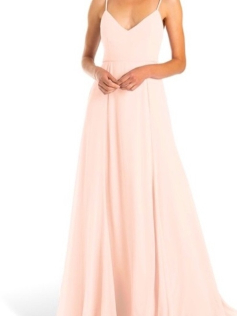 Soieblu Blush Pink Spaghetti-Strap Maxi Gown